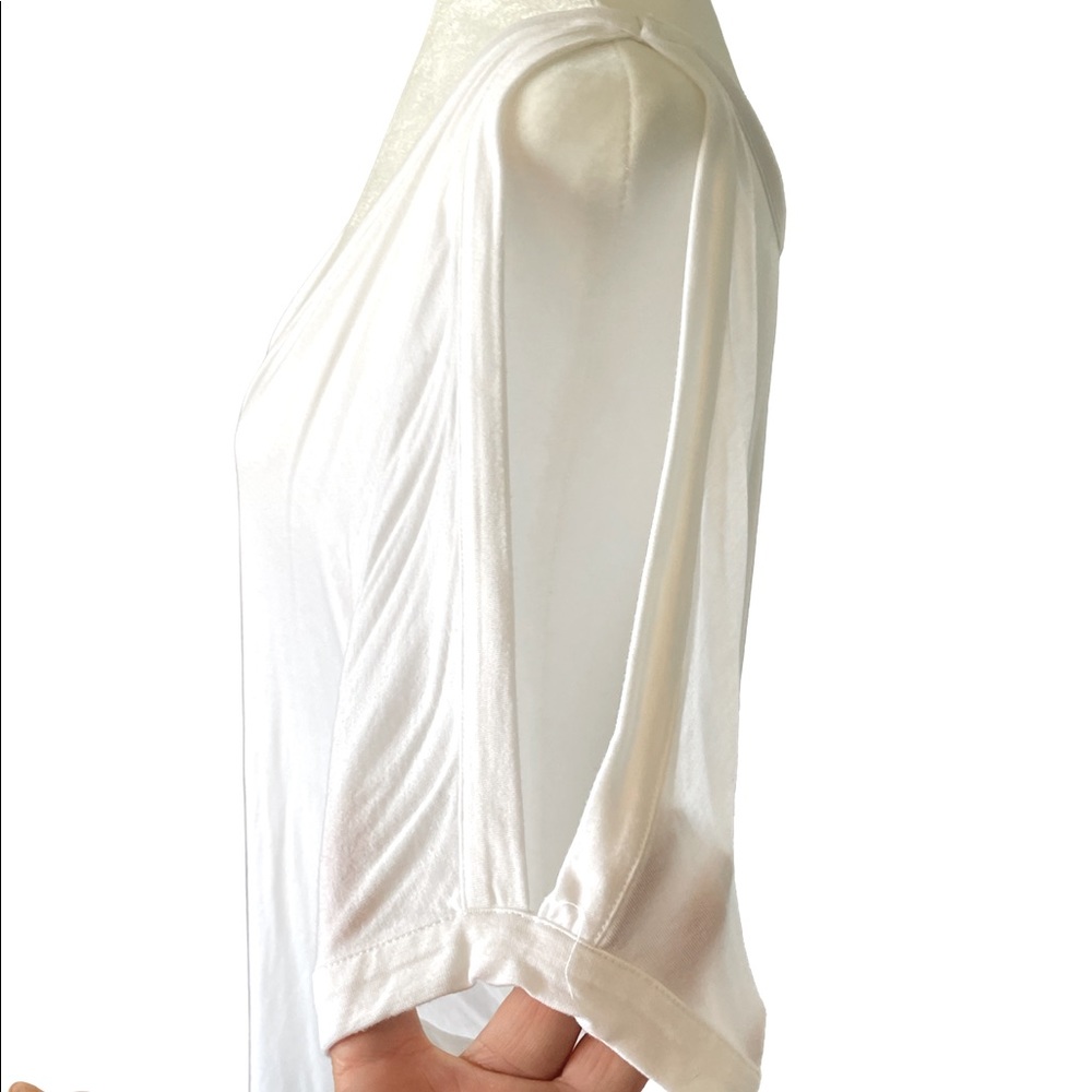 Bebe Solid White Medium Button Down Blouse - image 6